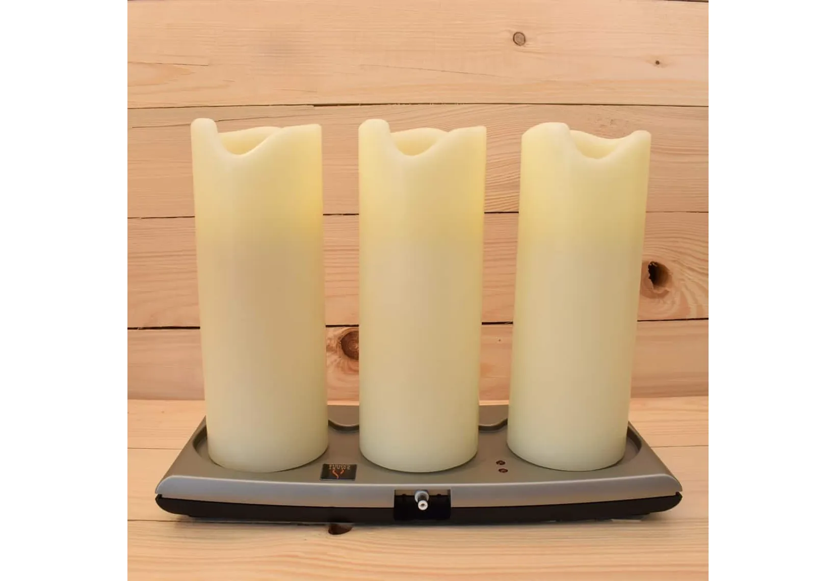 Rechargeable Wax LED Pillar Candles (set of 3) 