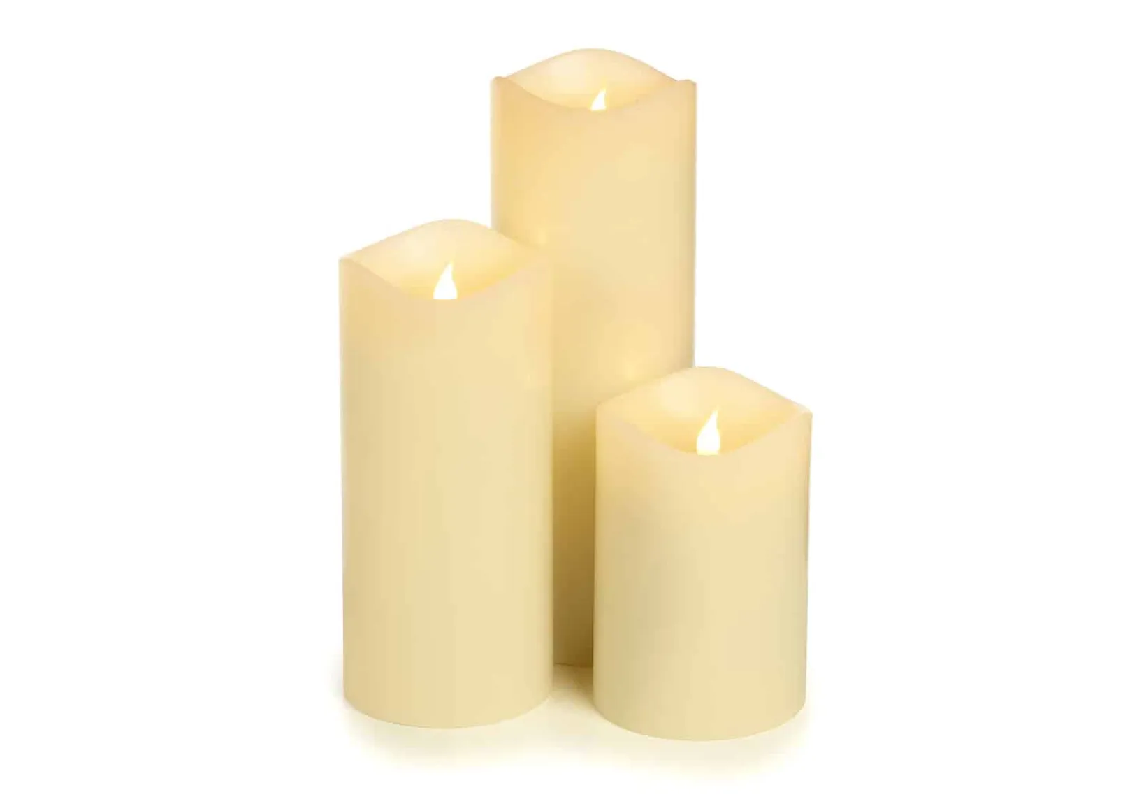 Rechargeable Wax LED Pillar Candles (set of 3)