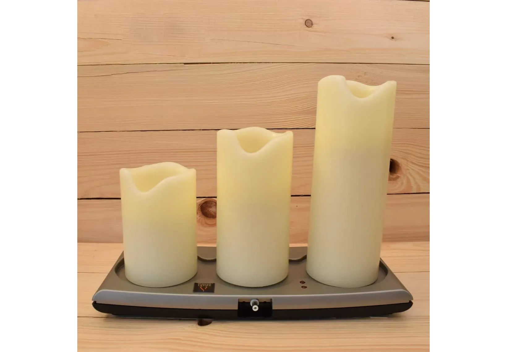 Rechargeable Wax LED Pillar Candles (set of 3) 