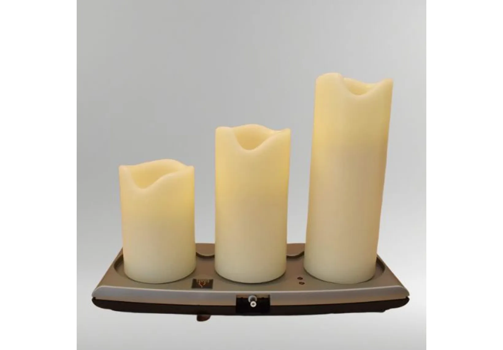 Rechargeable Wax LED Pillar Candles (set of 3) 